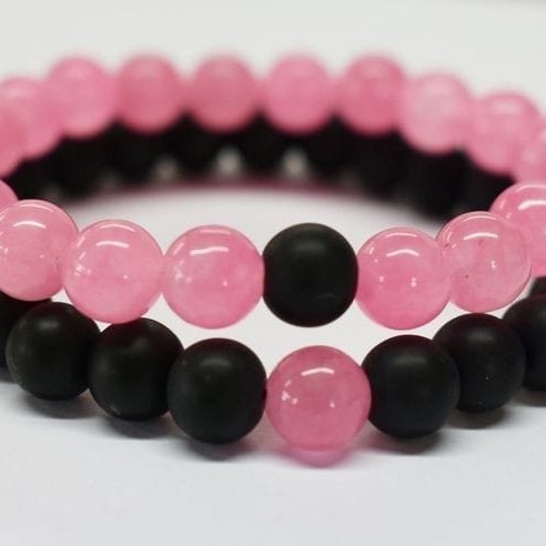 Black and Pink Jelly Beads Bracelet