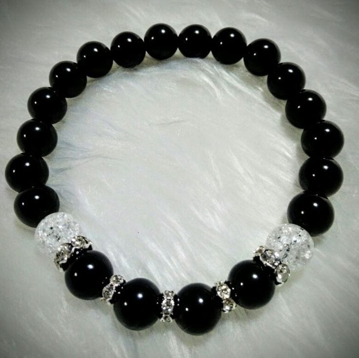 Black and White Jelly Beads Bracelet