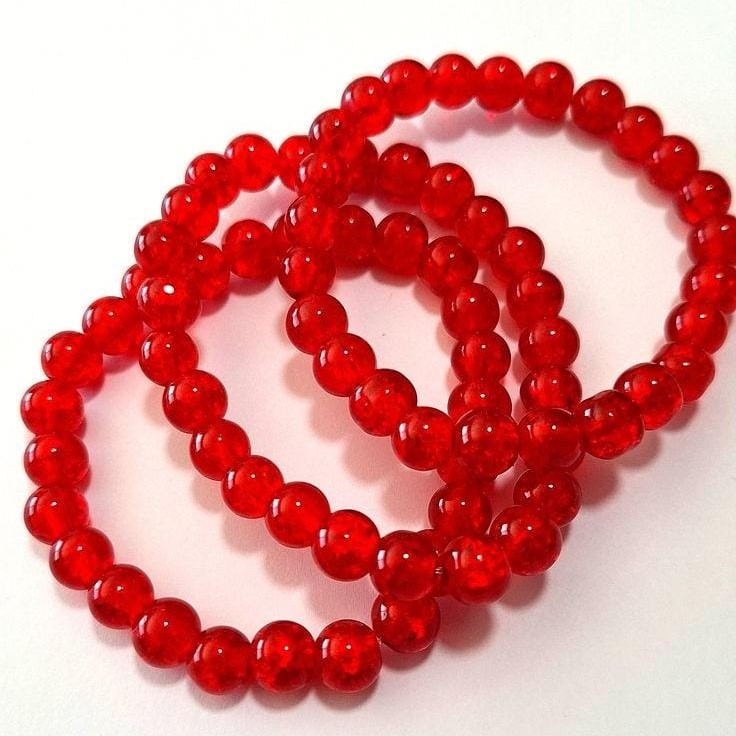 Cherry Red Crackles Bracelet