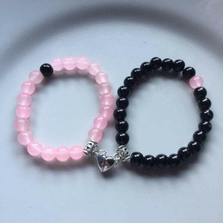 Magnetic Heart Jelly Beads Bracelet