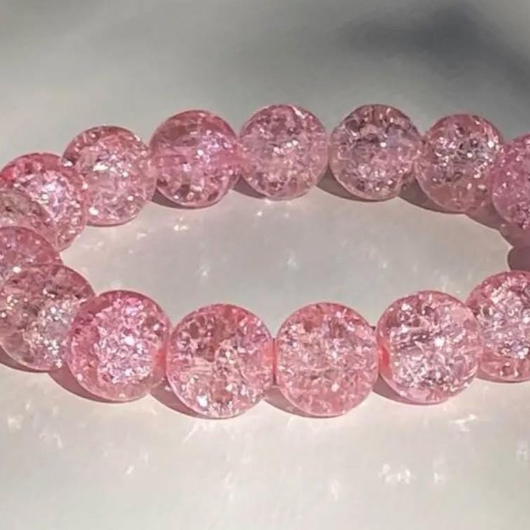 Rosy Pink Crackles Bracelet